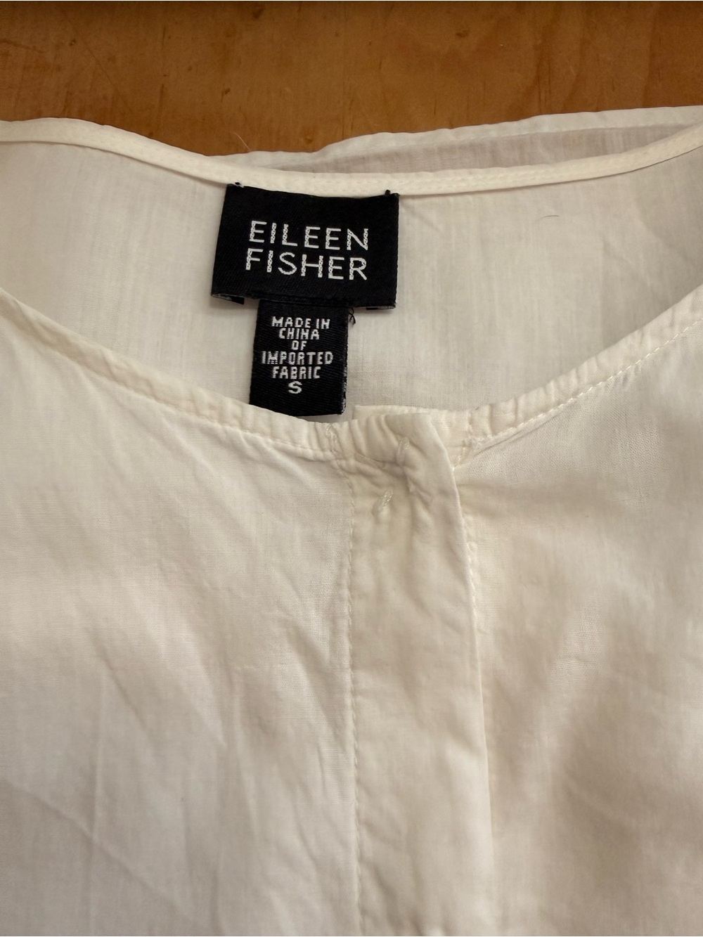 Eileen Fisher, Long Sleeve Cotton Lawn Blouse, sz S coquette girl - Picture 7 of 11